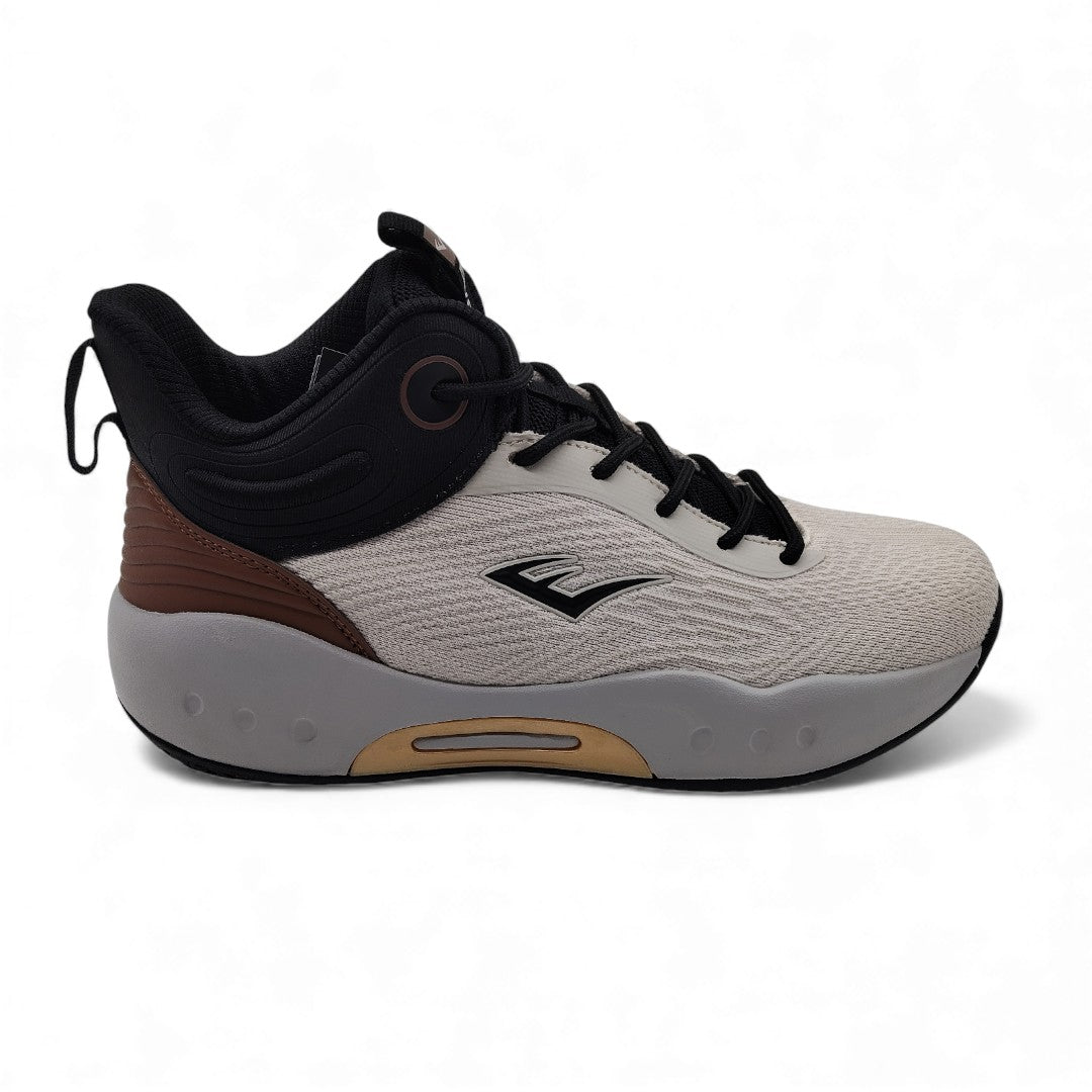 Tenis Basketball Everlast Hombre Blanco y Negro con Suela de Amortiguación