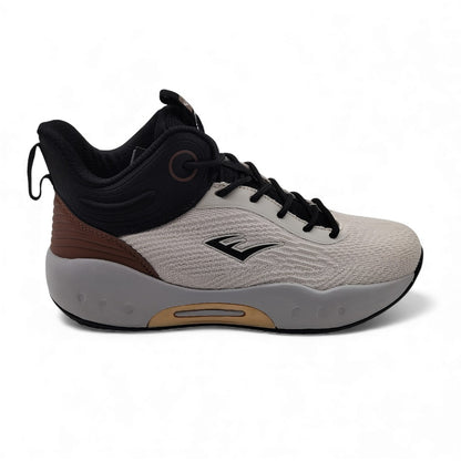 Tenis Basketball Everlast Hombre Blanco y Negro con Suela de Amortiguación
